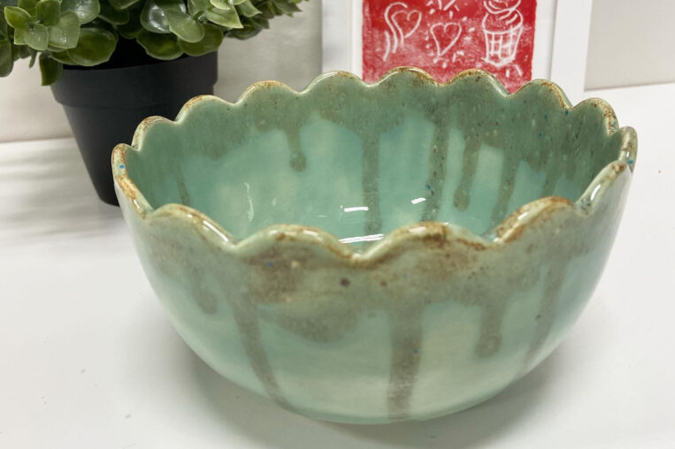 Green Decorative Ceramic Bowl | Hands on Art 4 Everyone | My Local Utah
