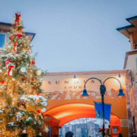 Park city mountain resorts annual tree lighting ceromony - an image of the beautifully decorated and lit christmas tree - family events in utah my local utah