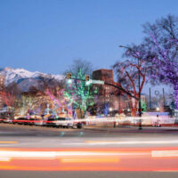 Ogden's christmas village display at dusk Come out and celbrate the holiday season with hot cocoa holiday lights and live music in ogden My local utah