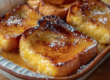 Overnight Crème Brûlée French Toast served on a platter