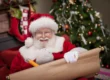 Santa claus checking his list.