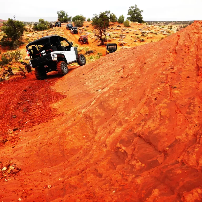 An off-camber section of a trail in Kane County at the Red Rock Jamboree.