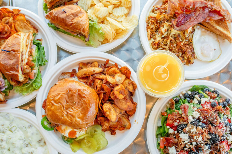 Colorful brunch plates at local breakfast restaurants in Utah