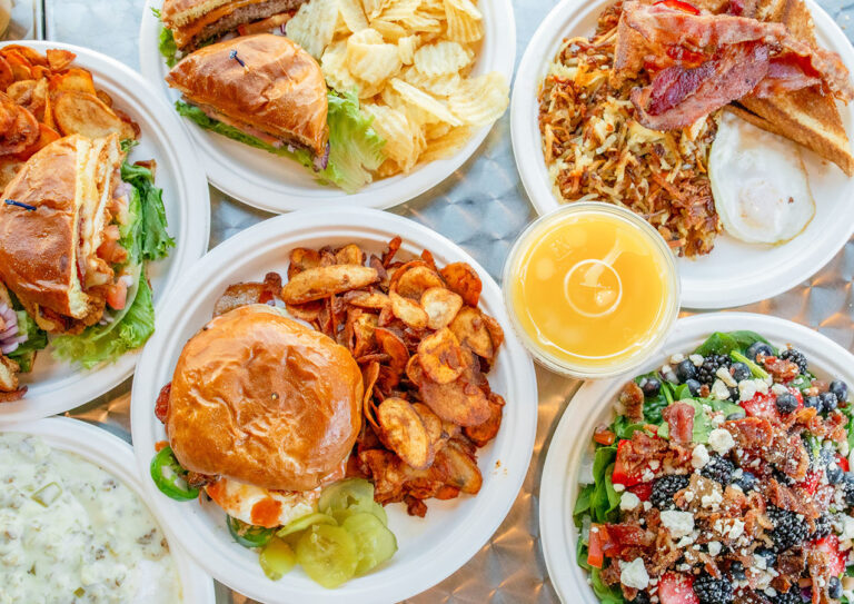 Colorful brunch plates at local breakfast restaurants in Utah