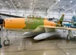 The f84f thunderstreak fighter at the hill aerospace museum.