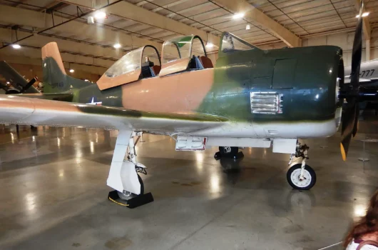 The north american t-28b trojan trainer.